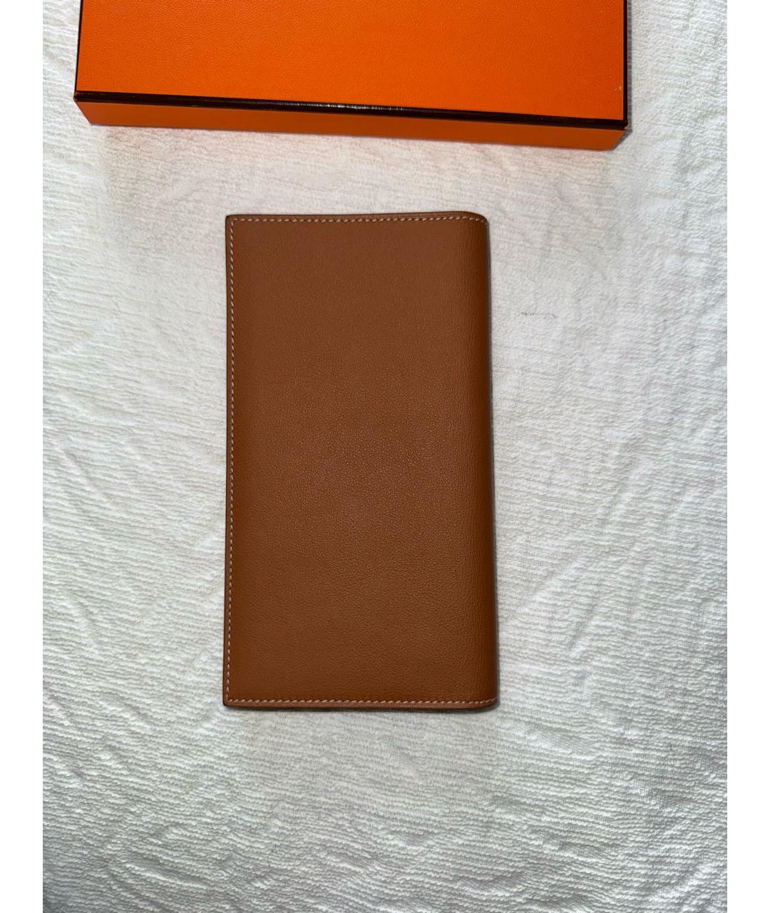 HERMES Оранжевый кожаный кошелек, фото 2