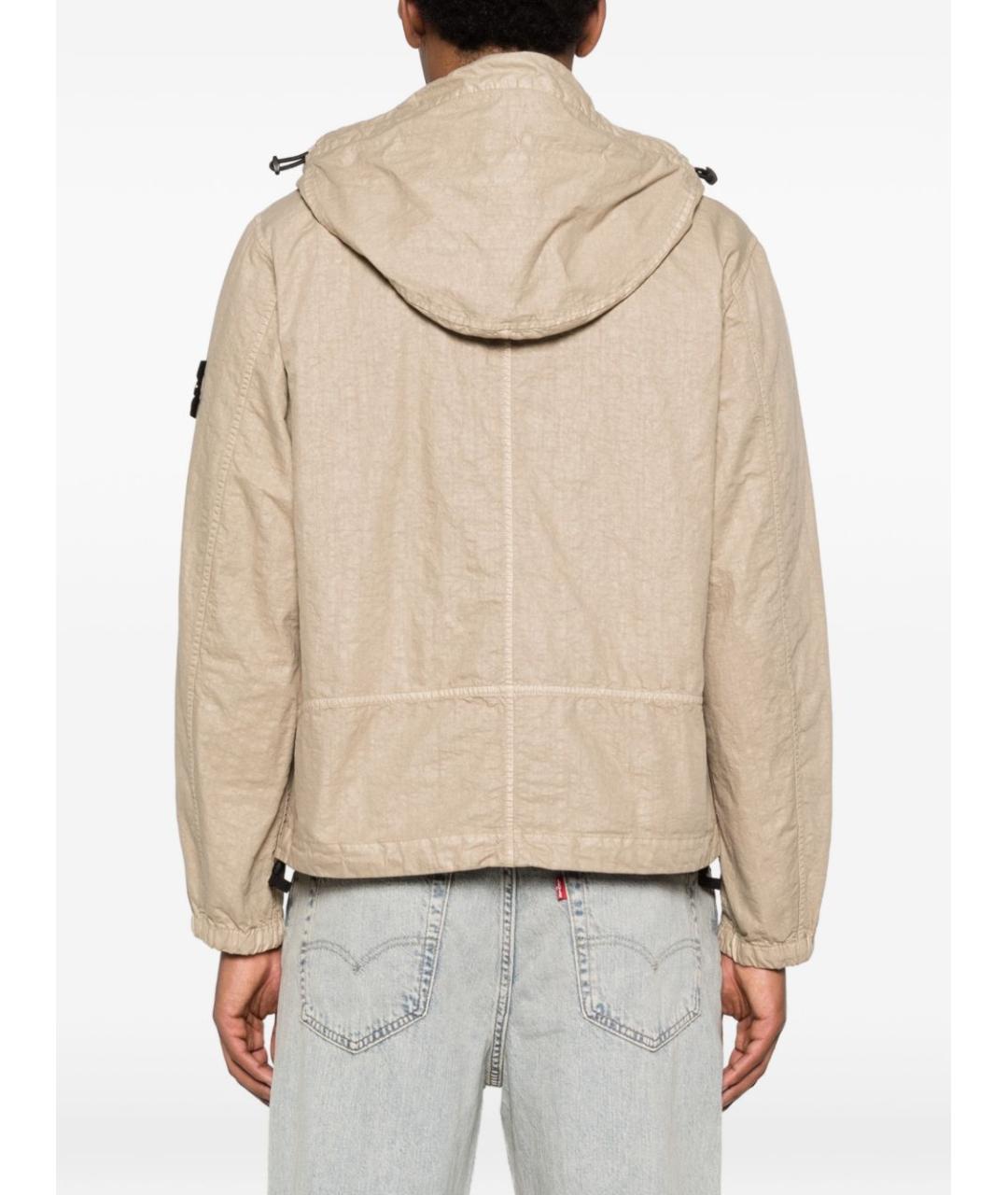 STONE ISLAND Бежевая полиамидовая куртка, фото 3