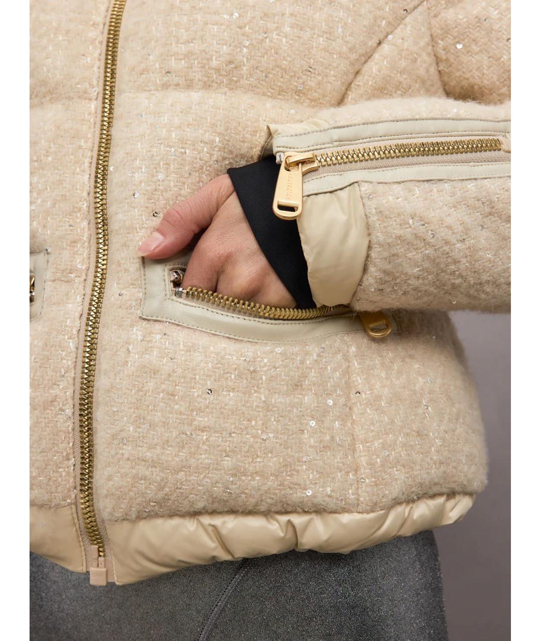 Goldbergh Бежевая шерстяная спортивная куртка, фото 5