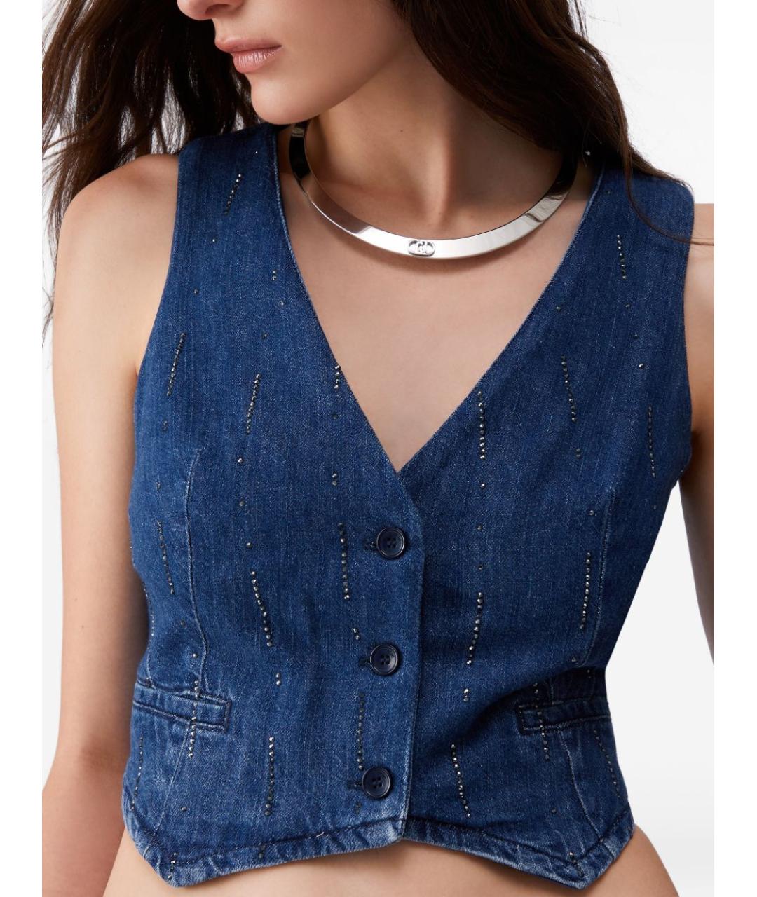 LIU JO Синий хлопковый жилет, фото 4