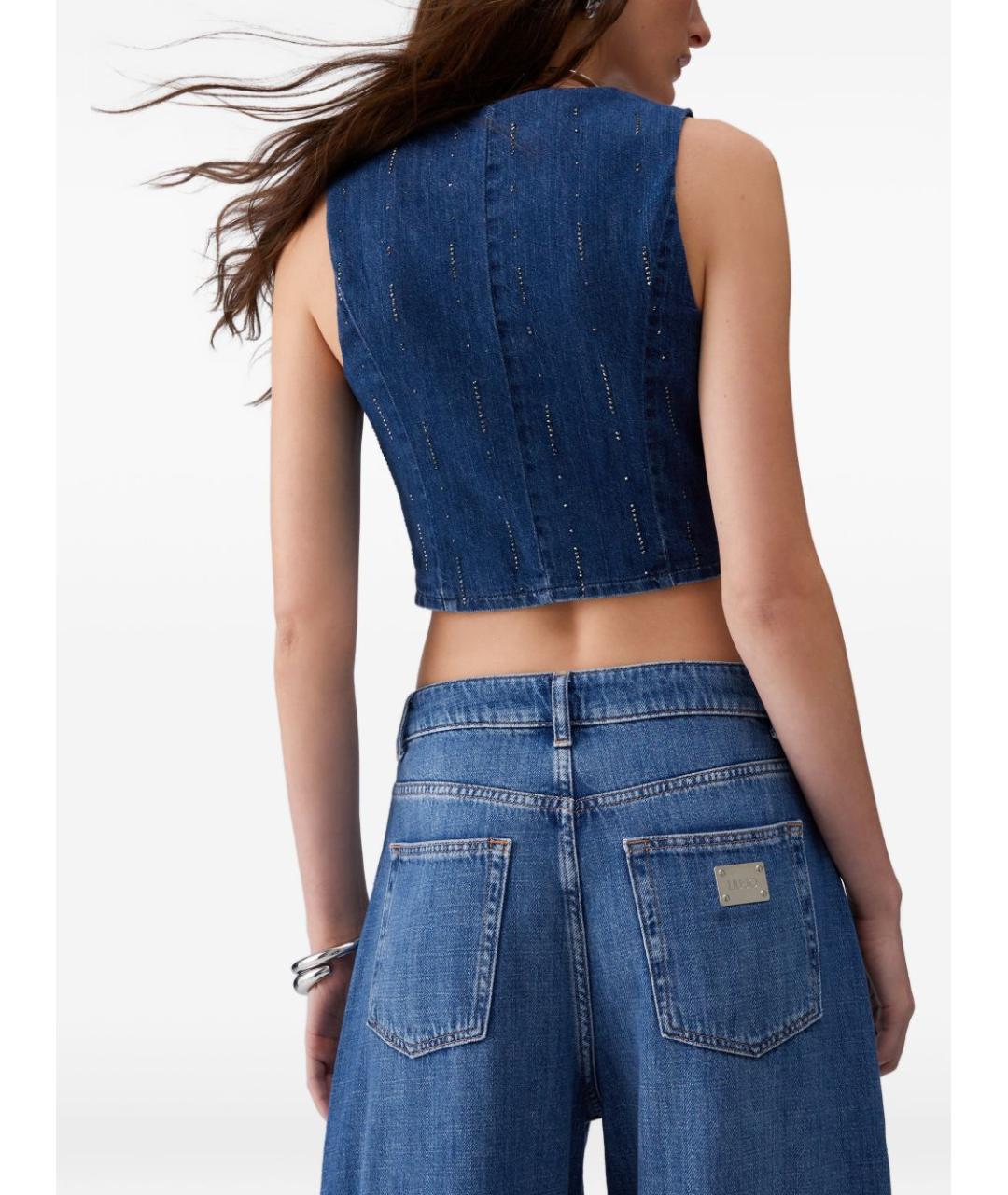 LIU JO Синий хлопковый жилет, фото 5