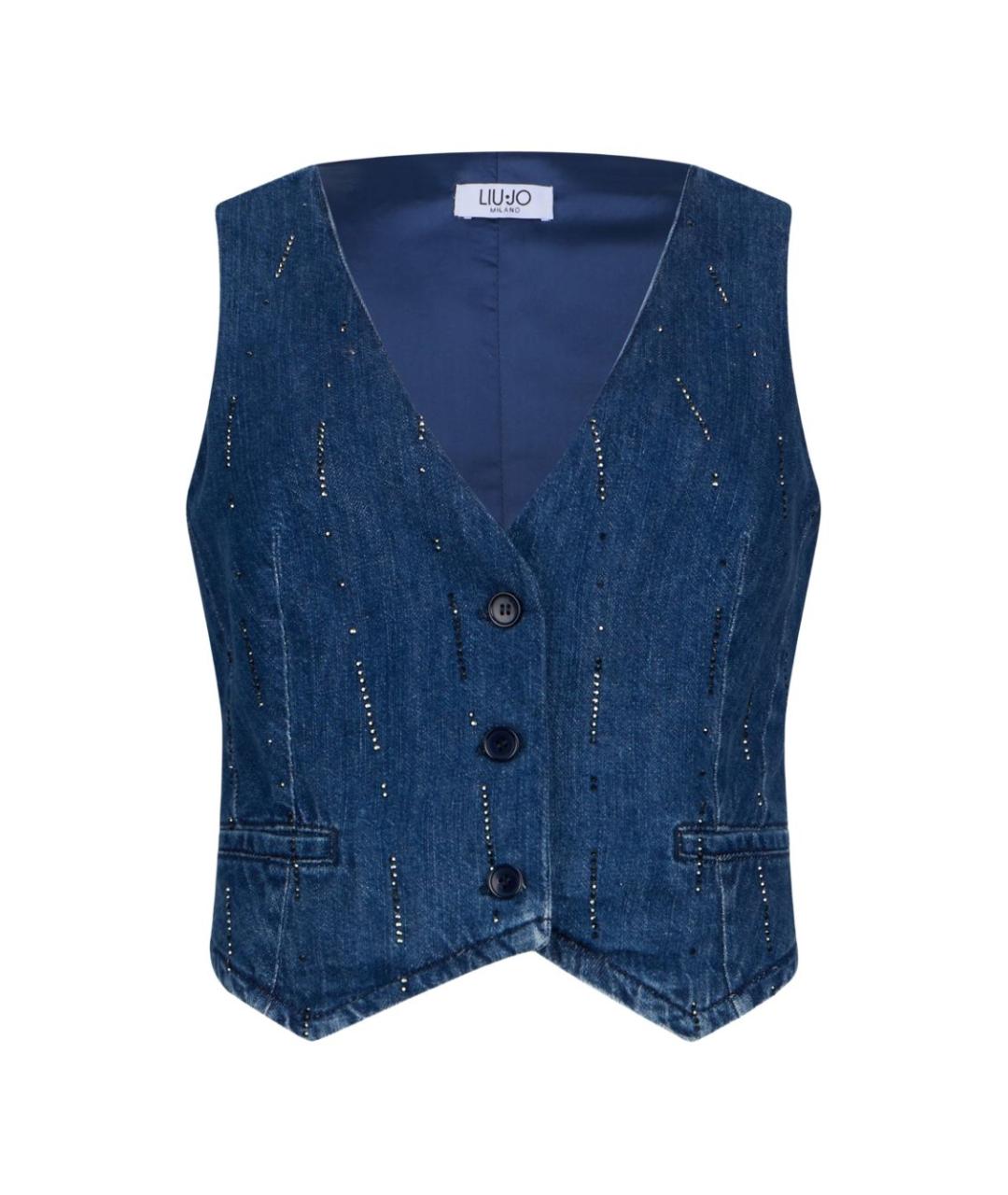 LIU JO Синий хлопковый жилет, фото 1