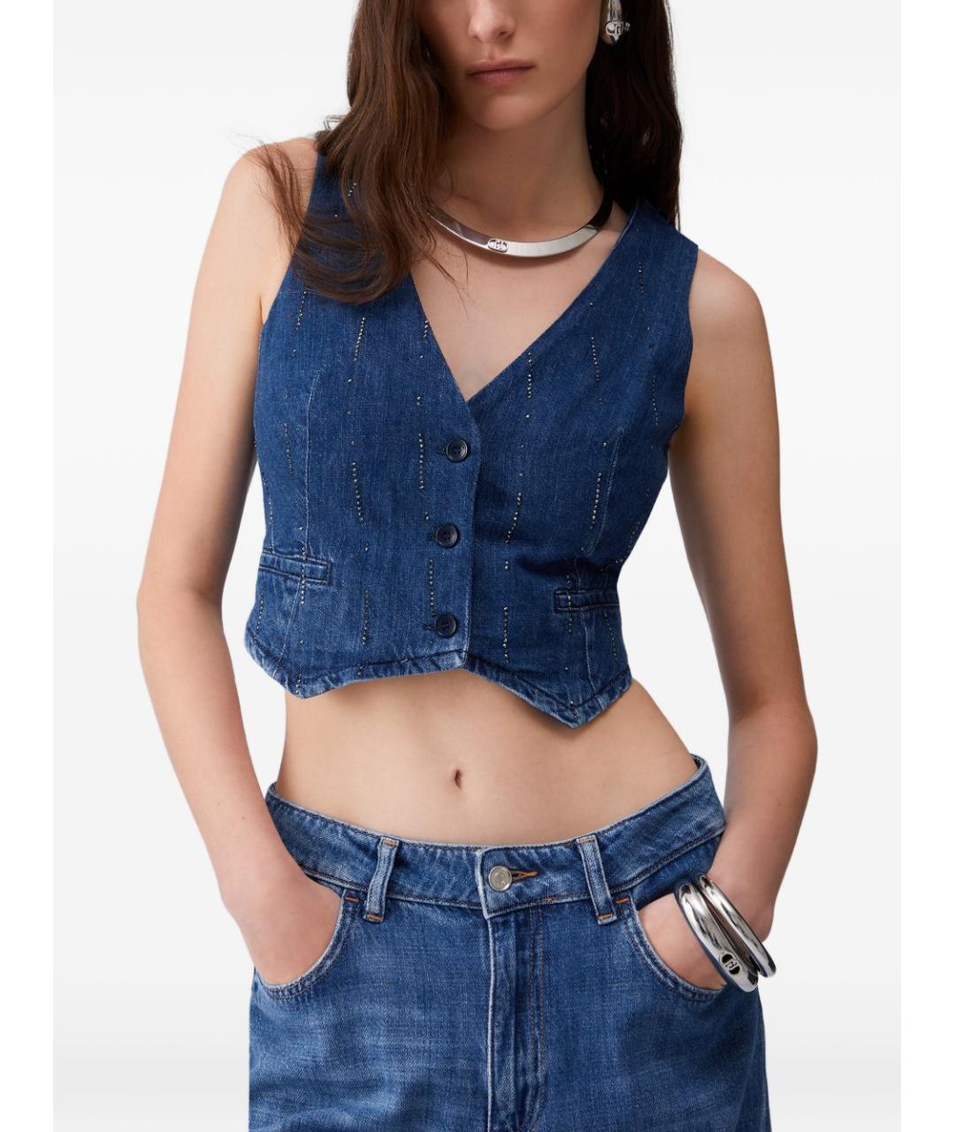 LIU JO Синий хлопковый жилет, фото 3