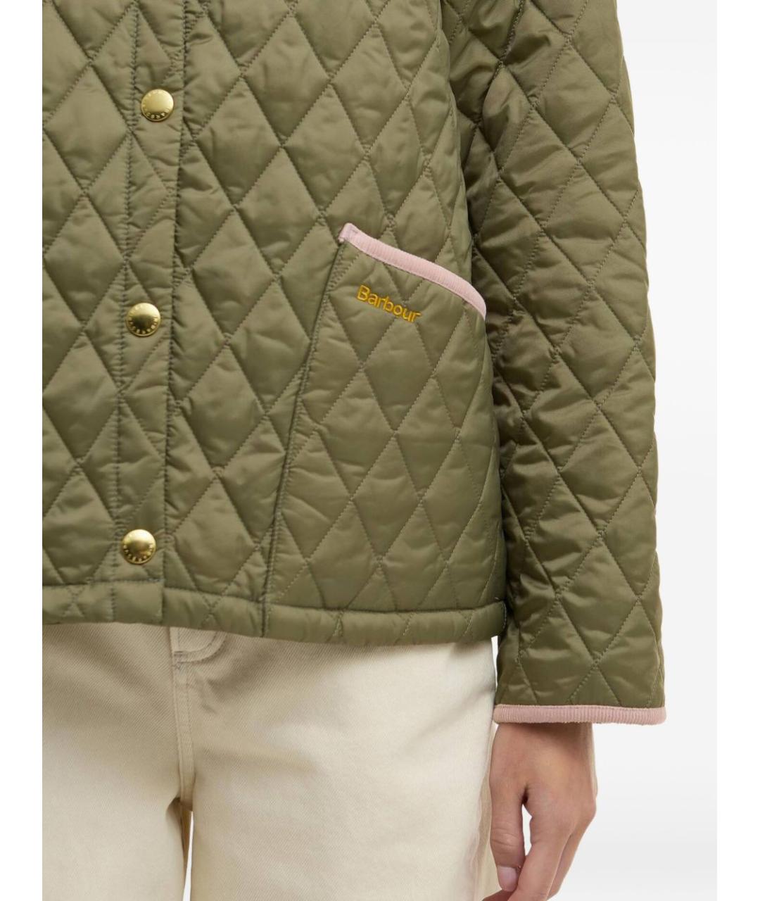 BARBOUR Зеленая полиамидовая куртка, фото 4