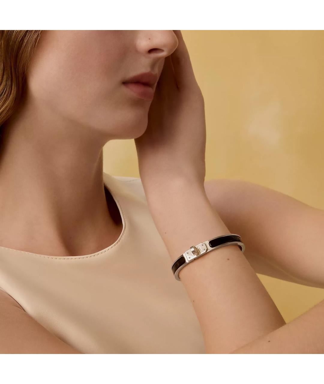 HERMES Черный металлический браслет, фото 6