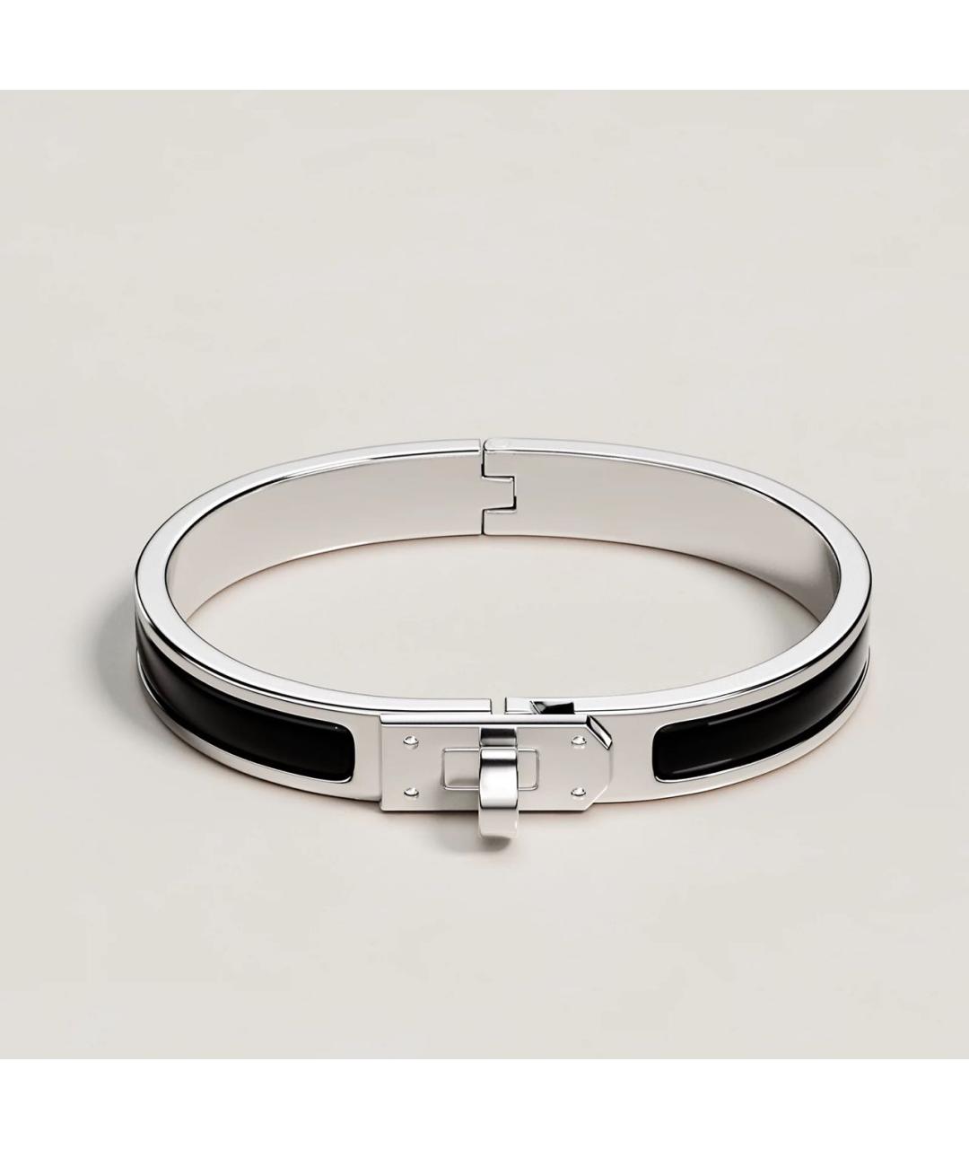 HERMES Черный металлический браслет, фото 7