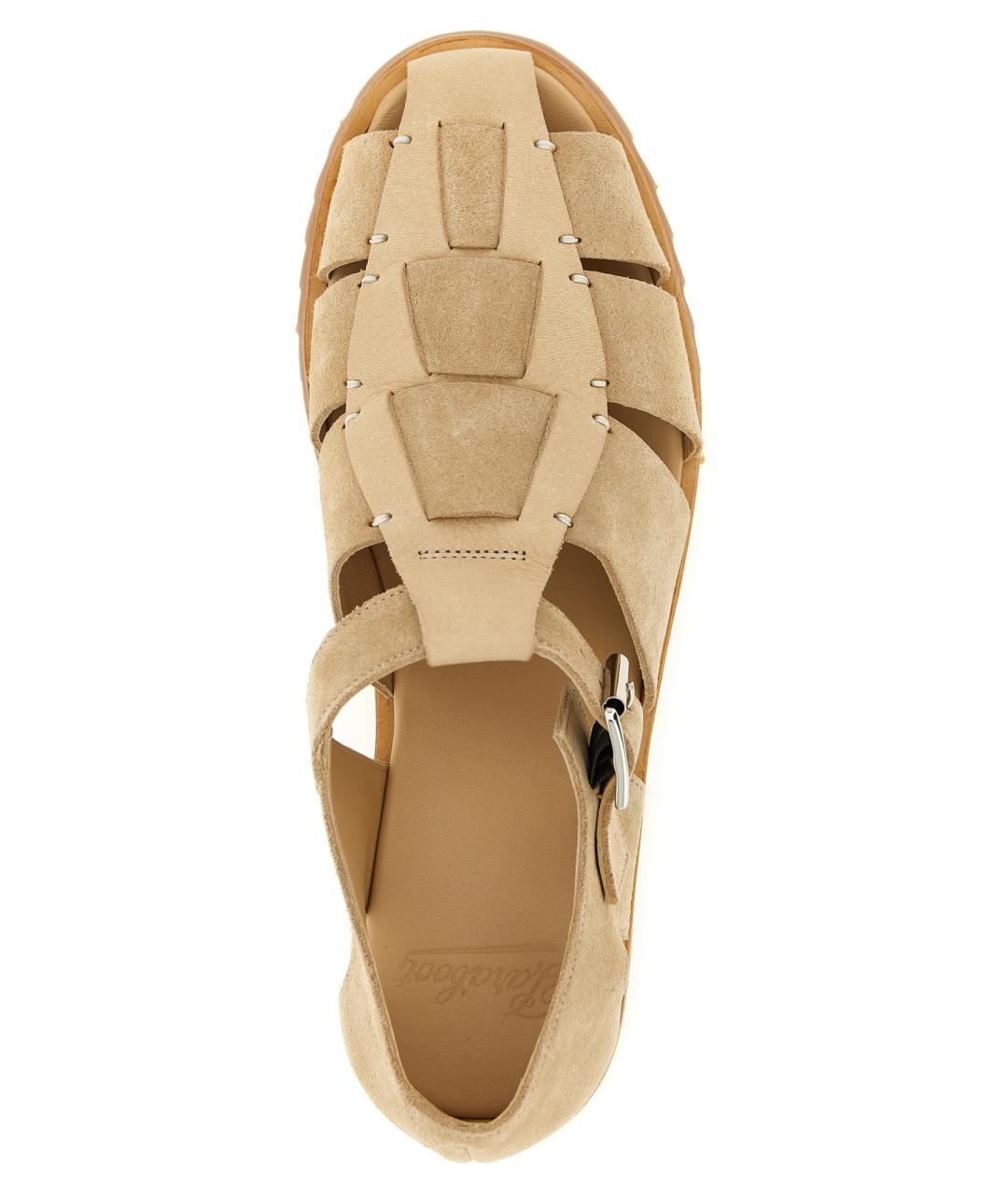 PARABOOT Бежевые замшевые сандалии, фото 4