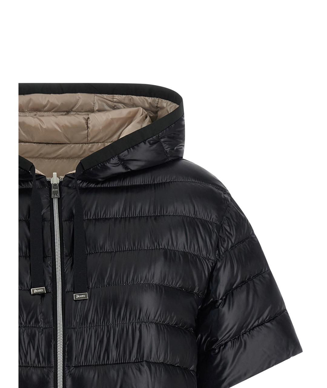 HERNO Черный полиамидовый пуховик, фото 4