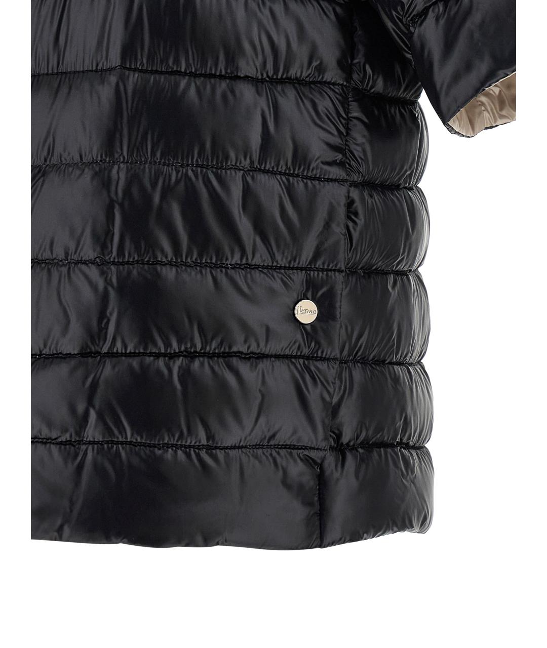 HERNO Черный полиамидовый пуховик, фото 5