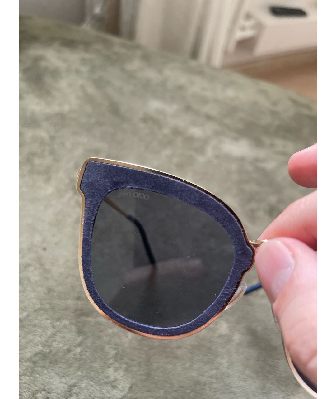 JIMMY CHOO Синие металлические солнцезащитные очки, фото 4