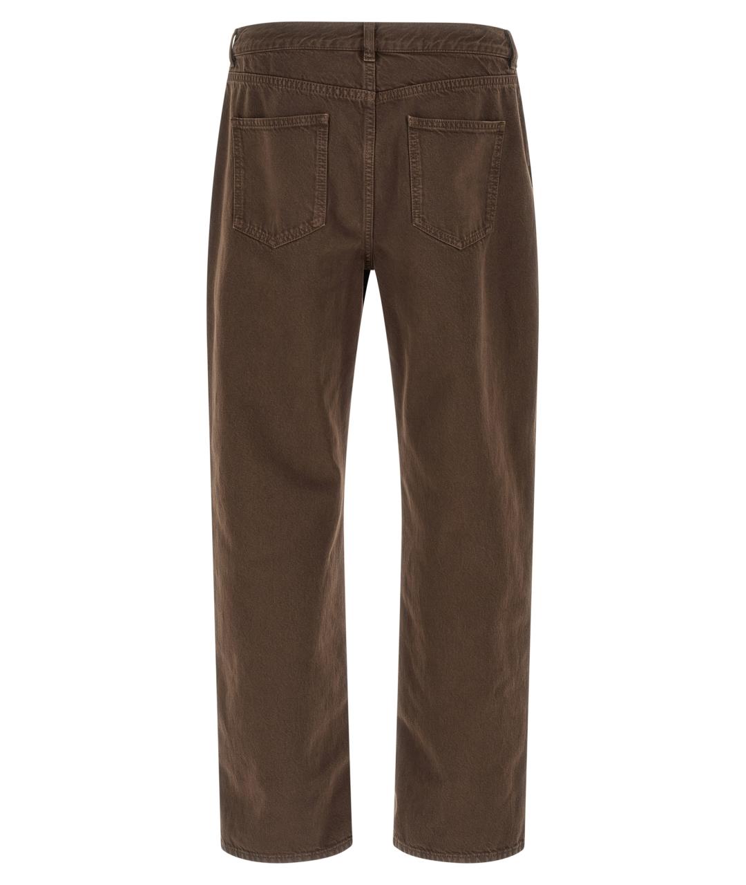 THE ROW Коричневые хлопковые прямые джинсы, фото 2