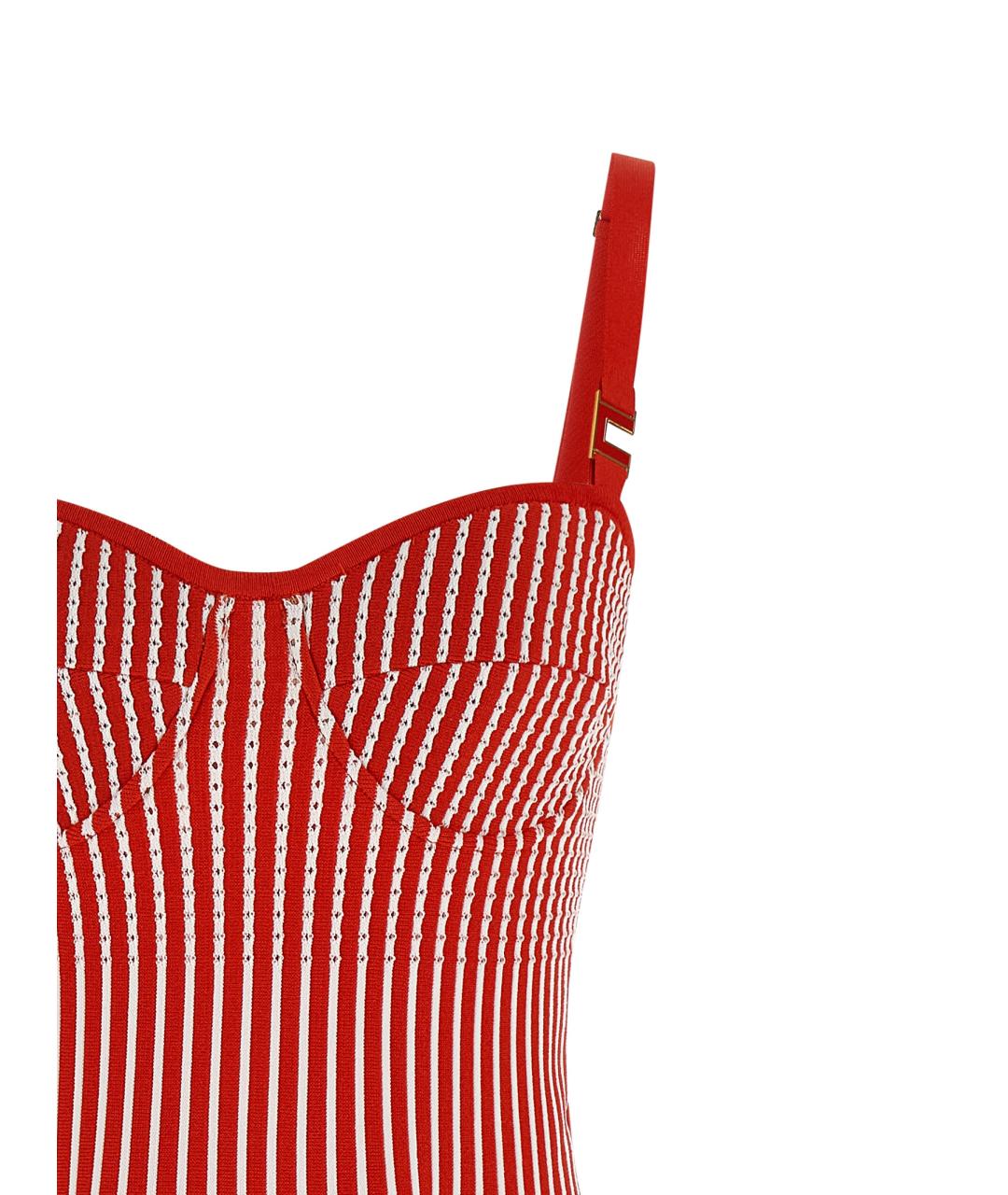 ELISABETTA FRANCHI Красное вискозное коктейльное платье, фото 3