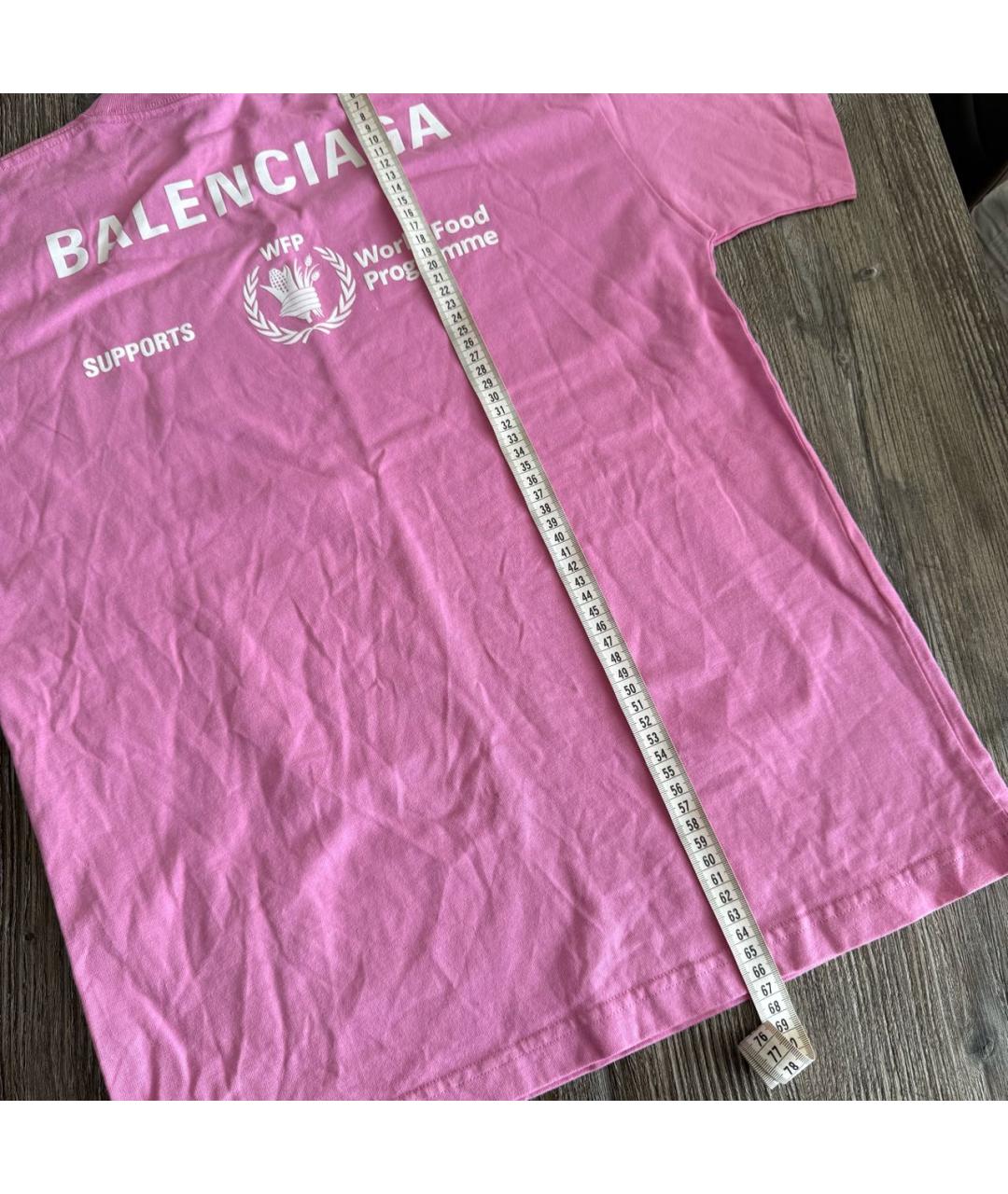 BALENCIAGA Розовая хлопковая футболка, фото 5