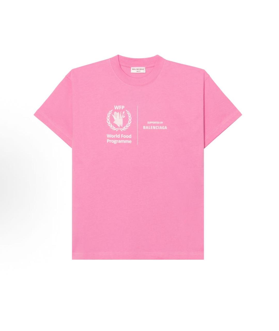 BALENCIAGA Розовая хлопковая футболка, фото 8
