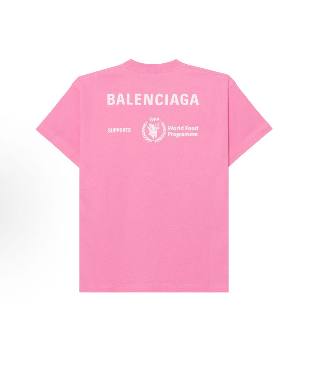 BALENCIAGA Розовая хлопковая футболка, фото 2