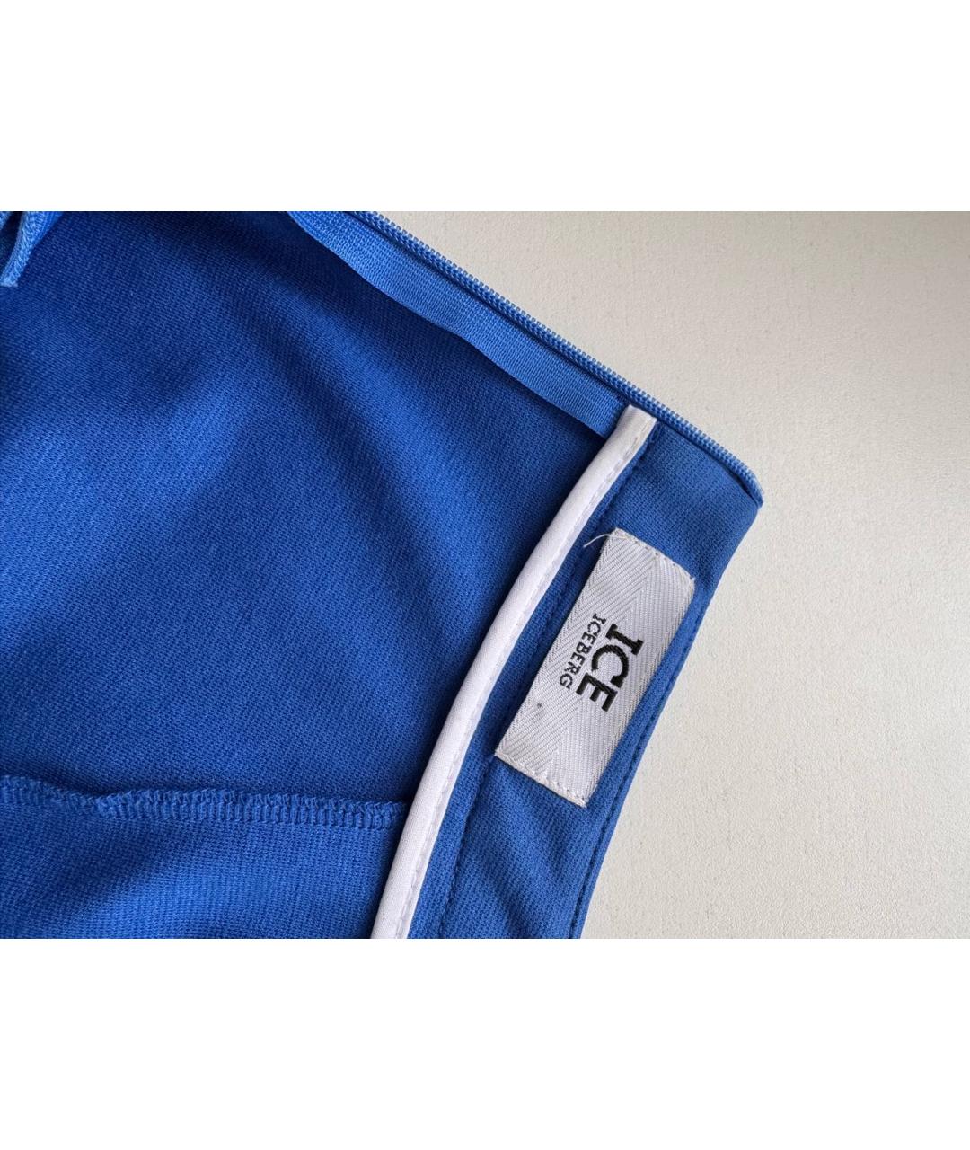 ICEBERG Синяя вискозная юбка миди, фото 6