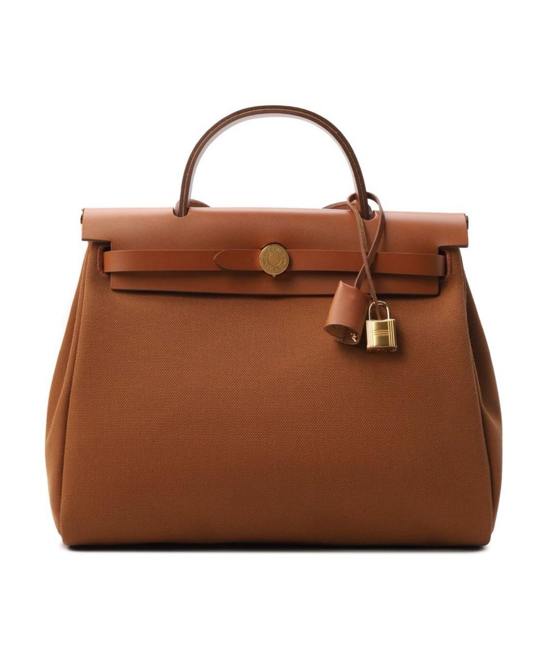 HERMES Коричневая тканевая сумка через плечо, фото 1