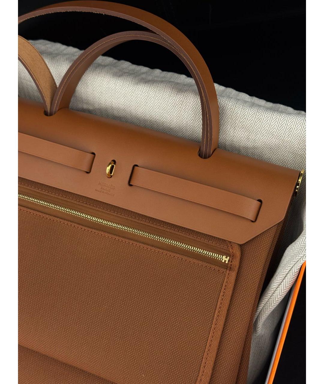 HERMES Коричневая тканевая сумка через плечо, фото 4