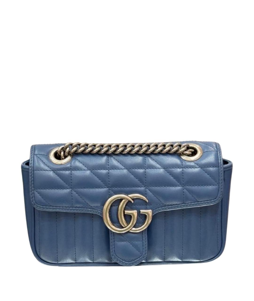 GUCCI Голубая кожаная сумка через плечо, фото 1