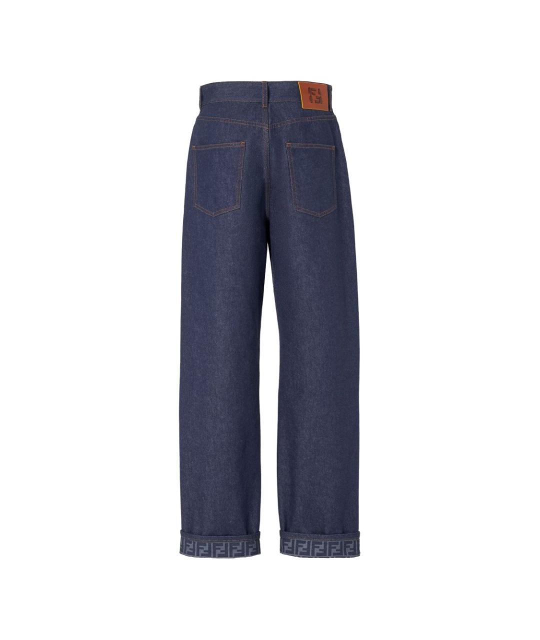 FENDI Синие хлопковые прямые джинсы, фото 2