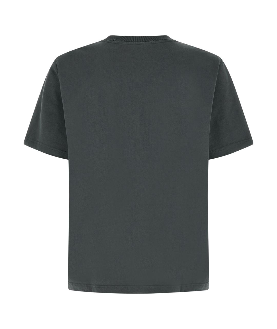 MAISON KITSUNE Синяя хлопковая футболка, фото 2