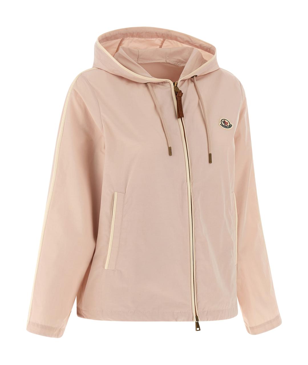 MONCLER Розовая полиэстеровая куртка, фото 3