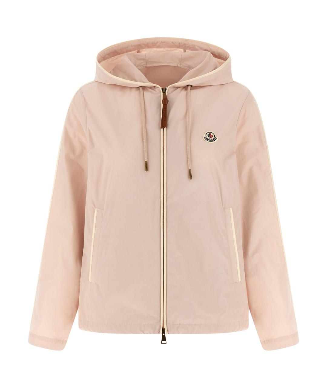 MONCLER Розовая полиэстеровая куртка, фото 1
