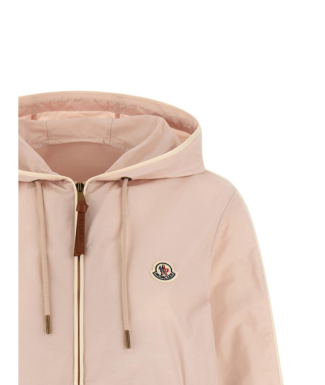 MONCLER Розовая полиэстеровая куртка, фото 4