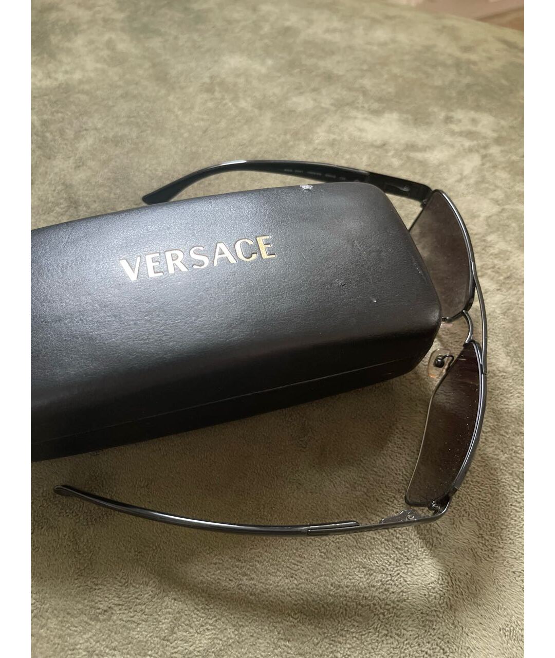 VERSACE Черные металлические солнцезащитные очки, фото 4