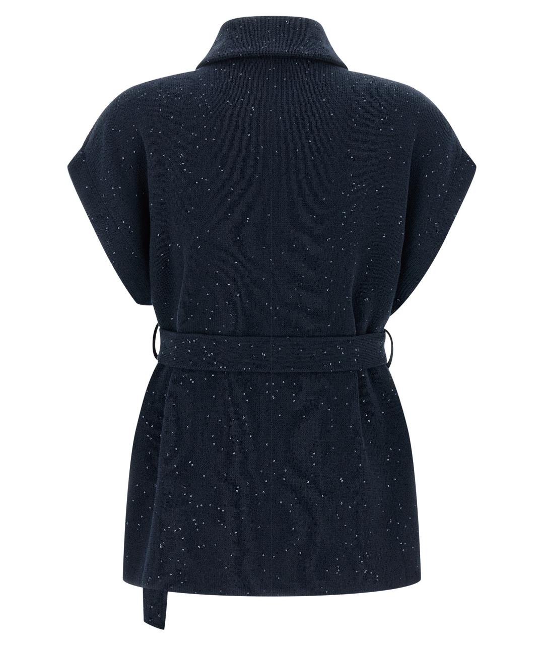 BRUNELLO CUCINELLI Синий хлопковый кардиган, фото 2