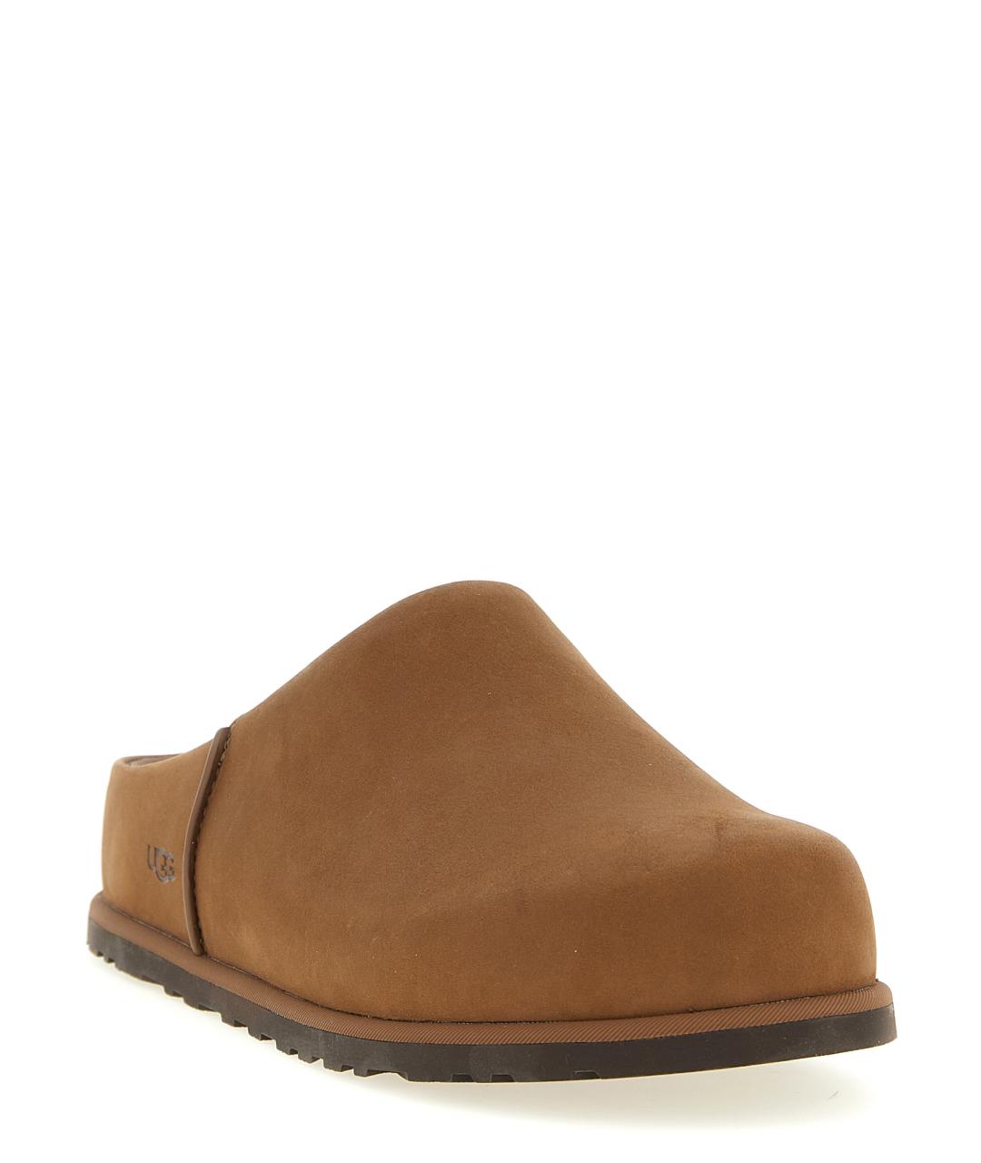 UGG AUSTRALIA Коричневые кожаные шлепанцы, фото 2