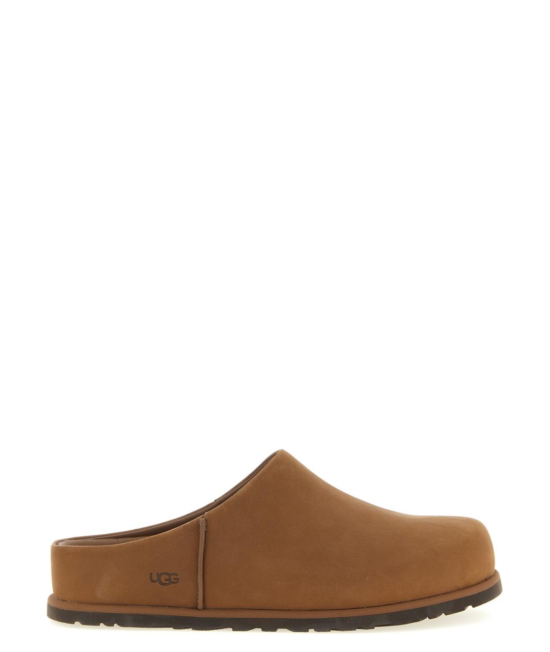 UGG AUSTRALIA Коричневые кожаные шлепанцы, фото 1