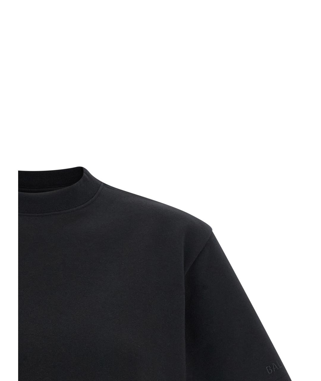 BALENCIAGA Черная хлопковая футболка, фото 3