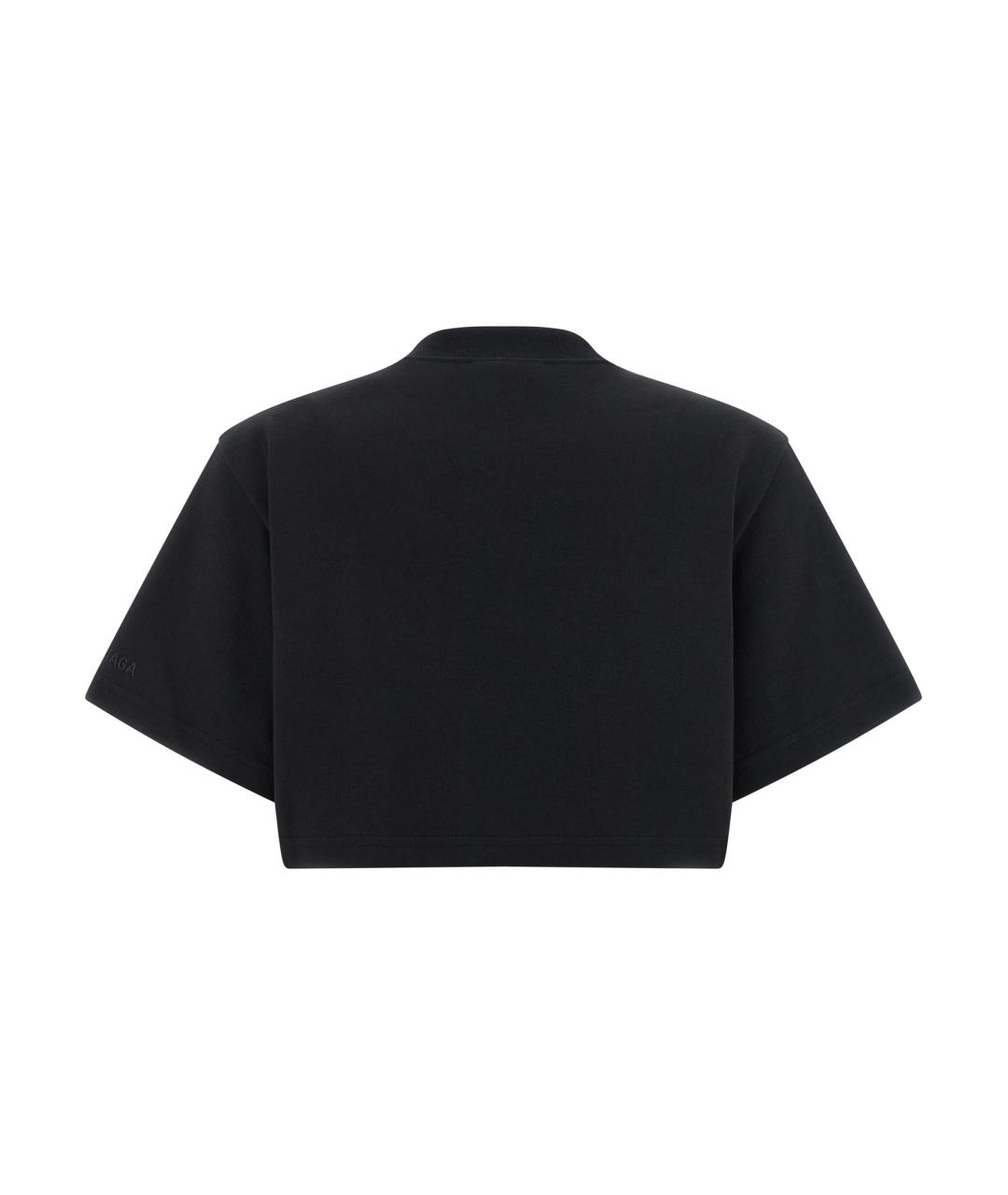 BALENCIAGA Черная хлопковая футболка, фото 2