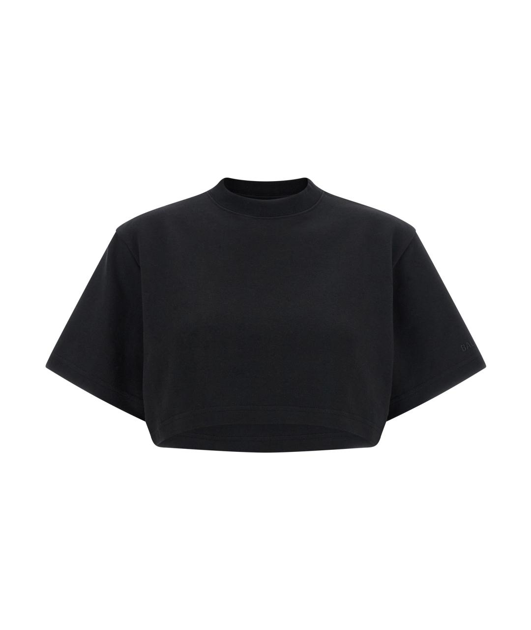 BALENCIAGA Черная хлопковая футболка, фото 1