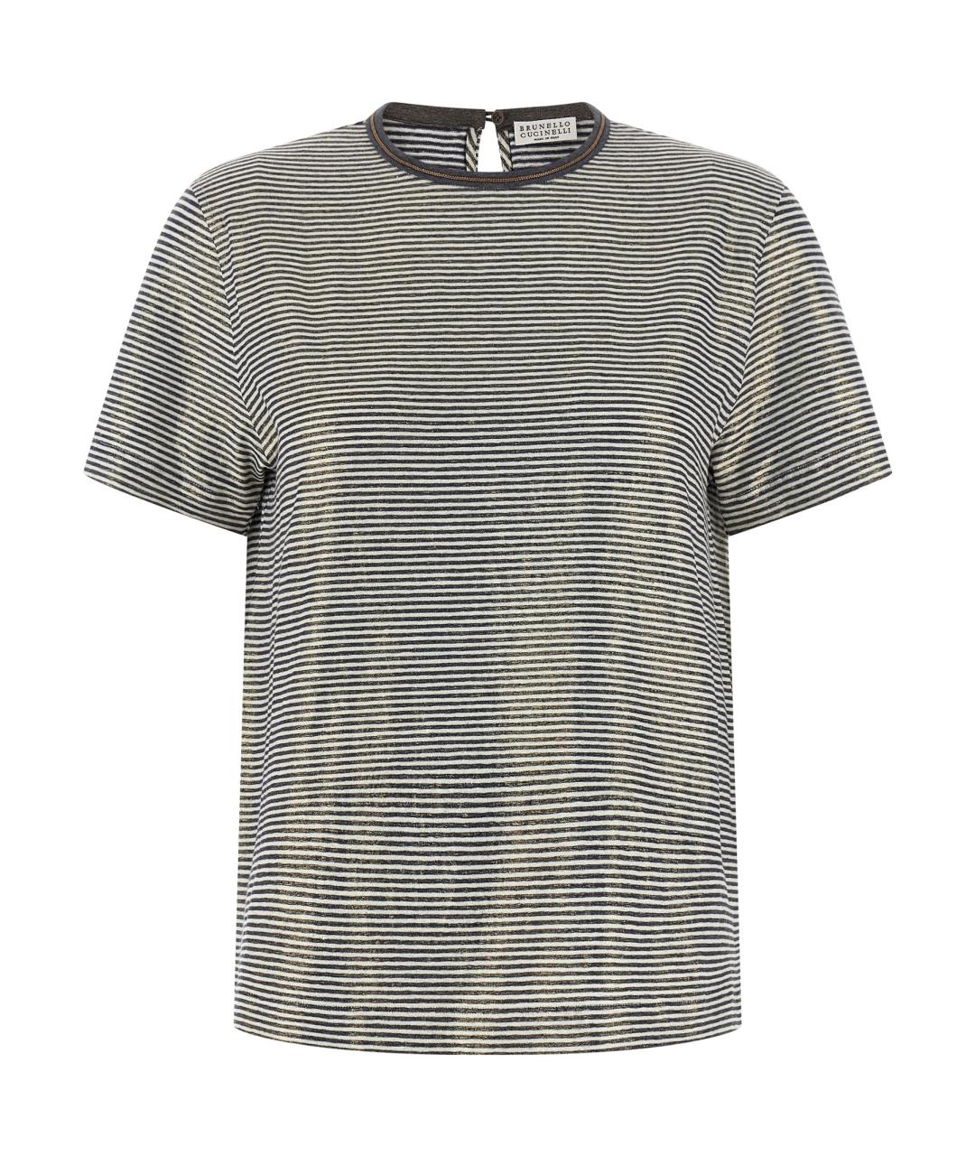 BRUNELLO CUCINELLI Мульти льняная футболка, фото 1