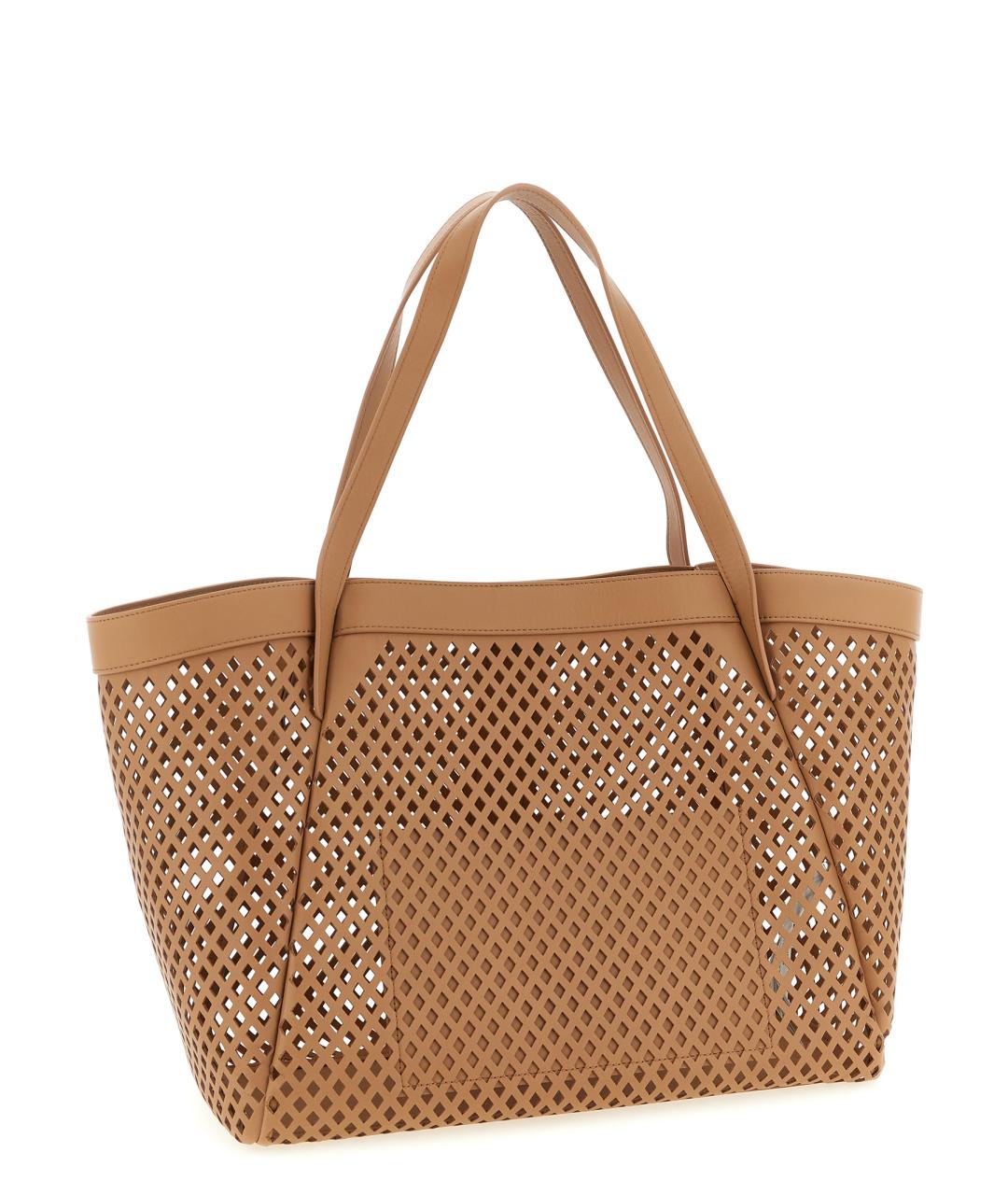 TWIN-SET Коричневая сумка тоут из искусственной кожи, фото 2