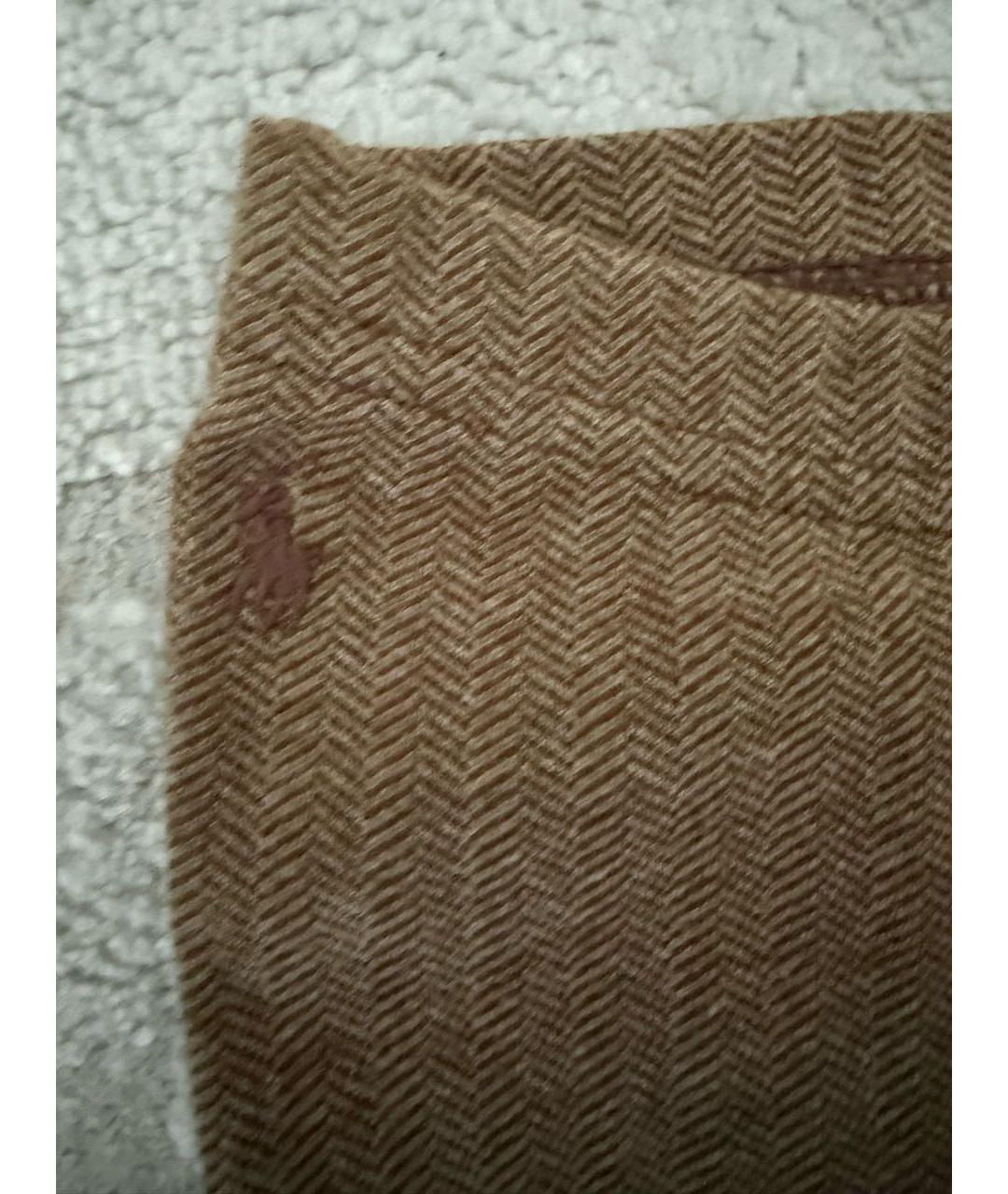 RALPH LAUREN Бежевые хлопковые брюки и шорты, фото 3