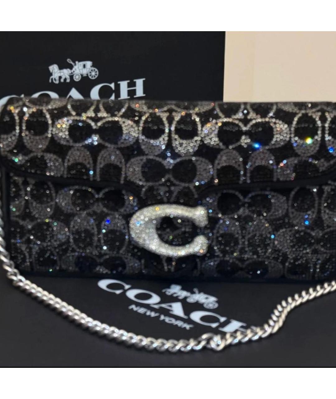 COACH Черная замшевая сумка через плечо, фото 6
