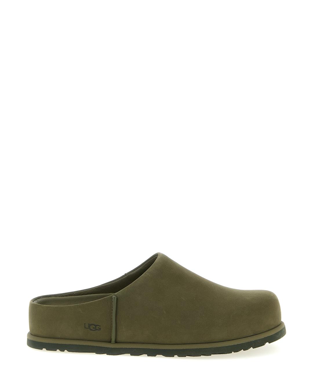 UGG AUSTRALIA Зеленые кожаные шлепанцы, фото 1