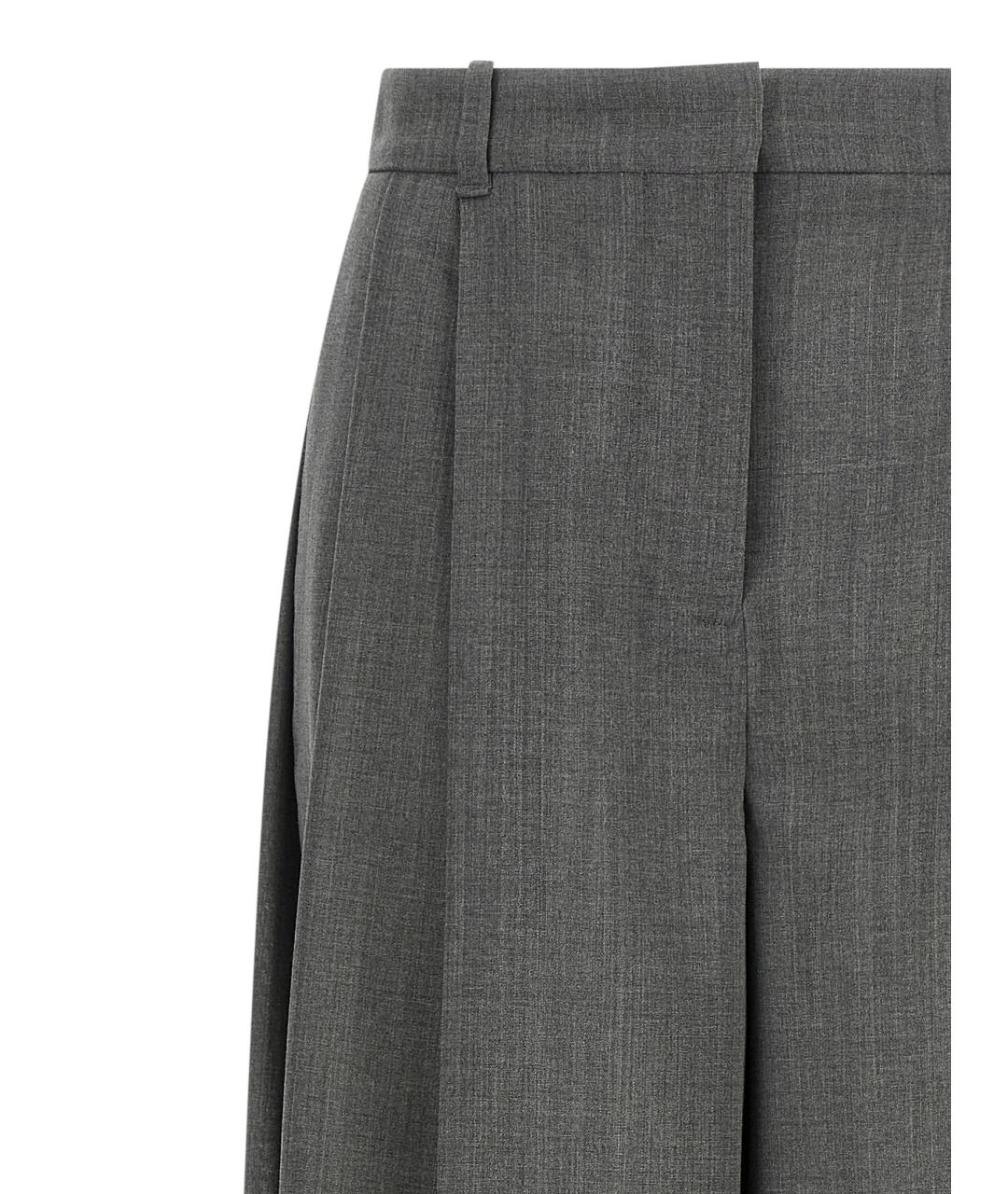 JACQUEMUS Серые шерстяные прямые брюки, фото 3