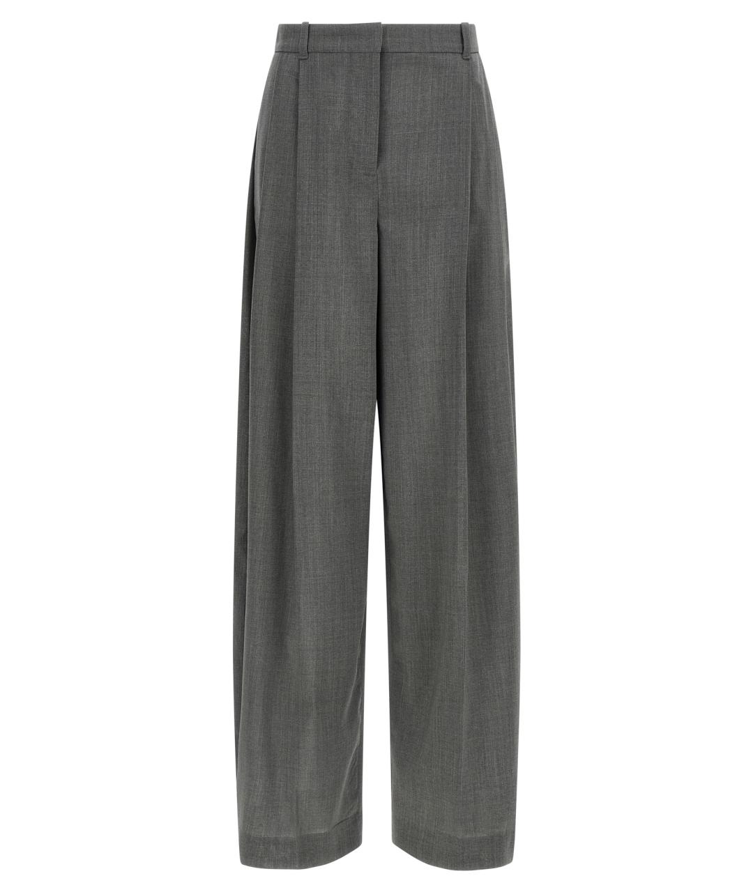 JACQUEMUS Серые шерстяные прямые брюки, фото 1