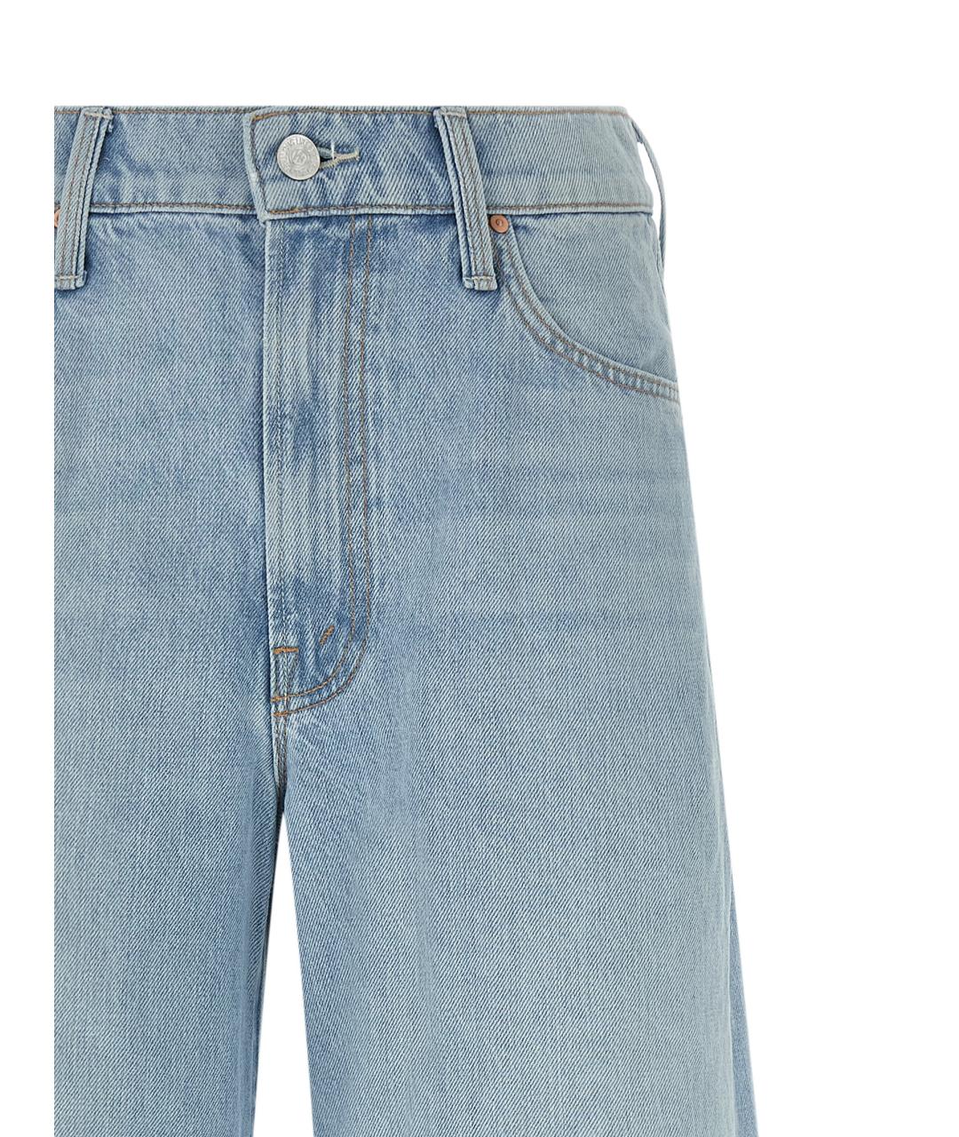 MOTHER Голубые хлопковые прямые джинсы, фото 3