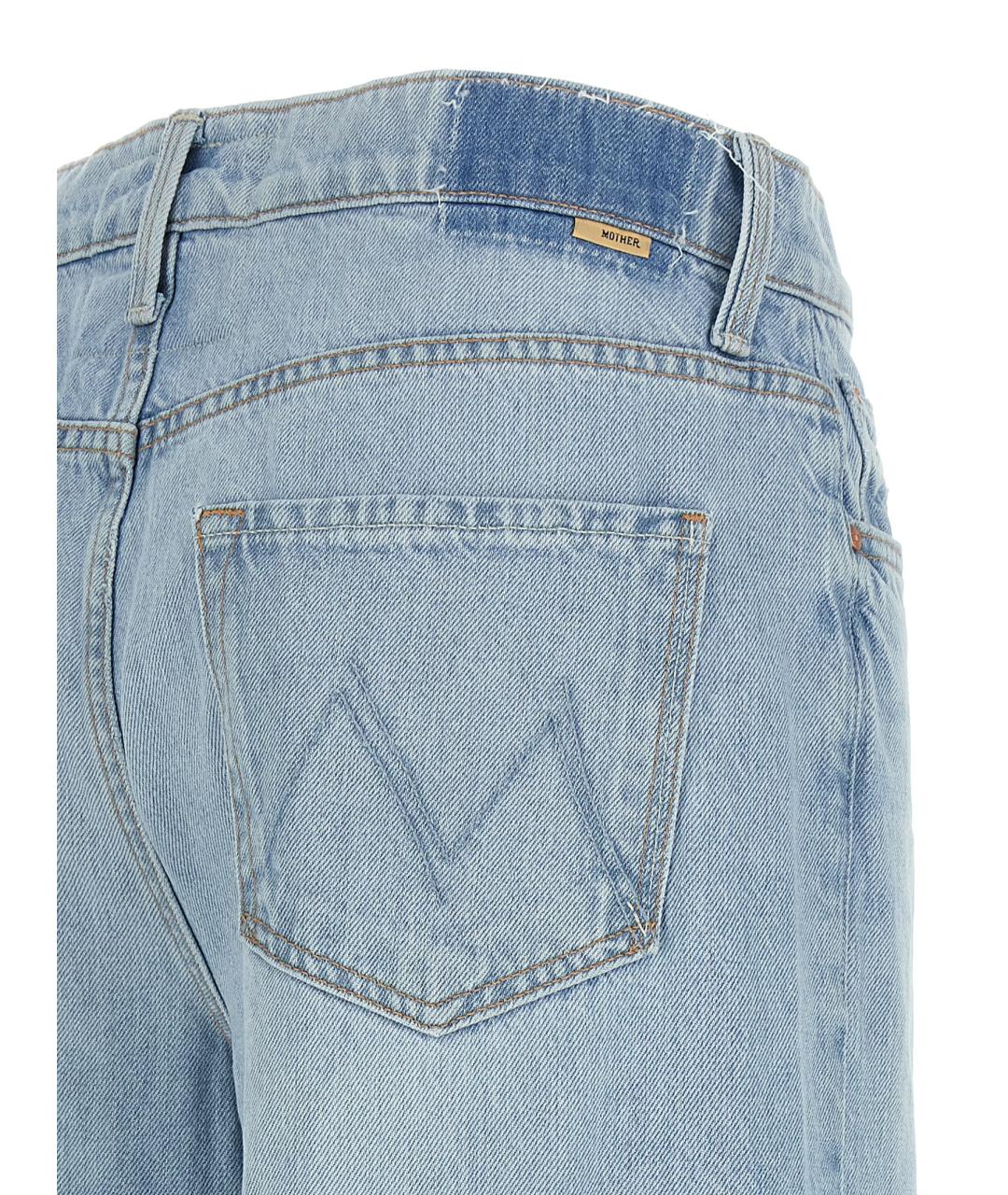 MOTHER Голубые хлопковые прямые джинсы, фото 4