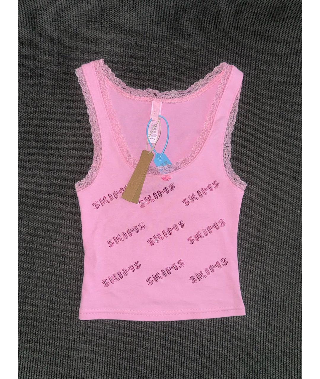 SKIMS Розовая хлопковая майка, фото 2