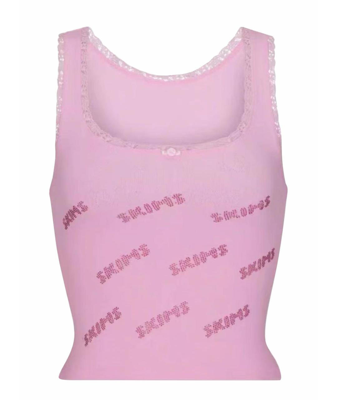 SKIMS Розовая хлопковая майка, фото 1