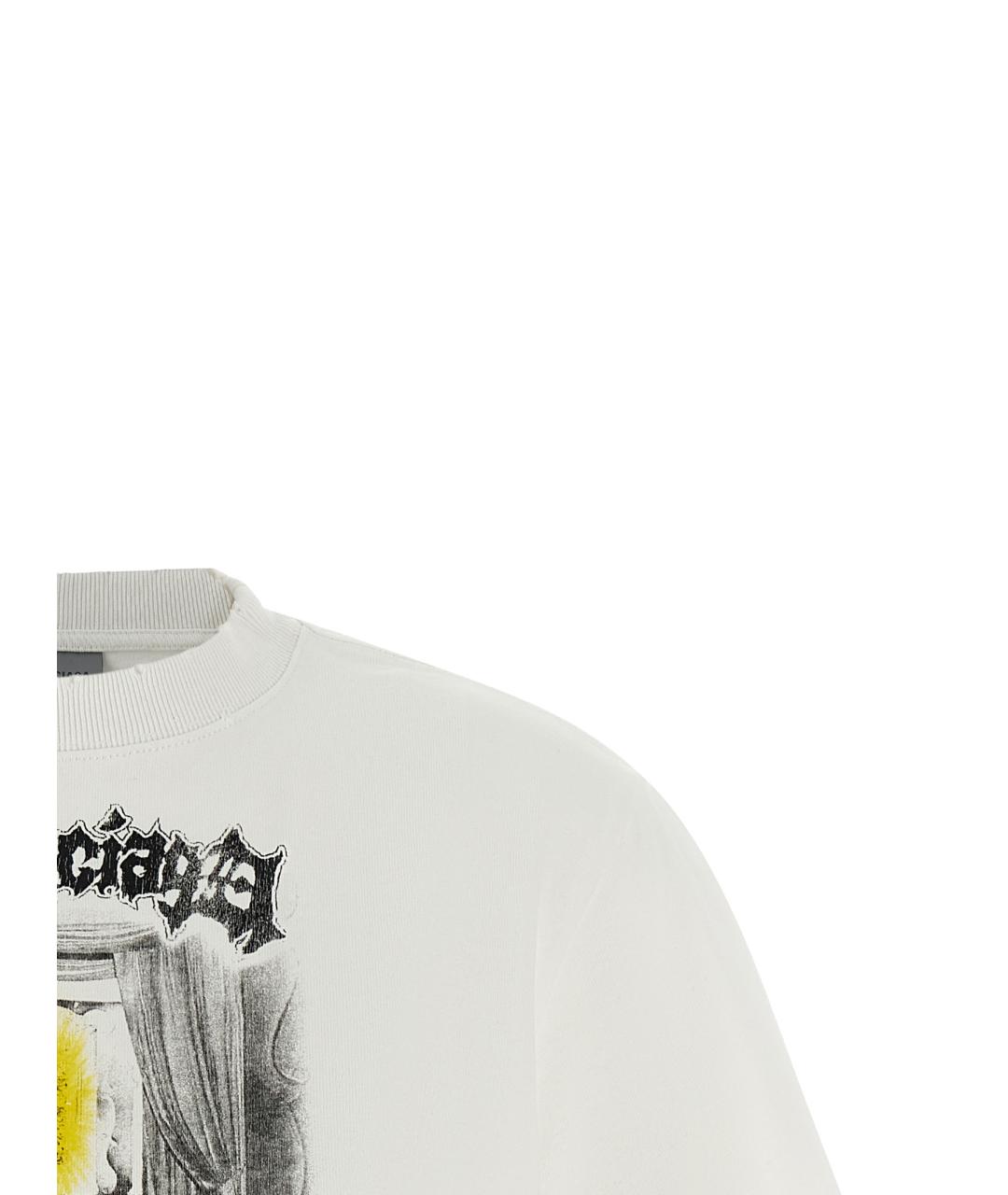 BALENCIAGA Белая хлопковая футболка, фото 3