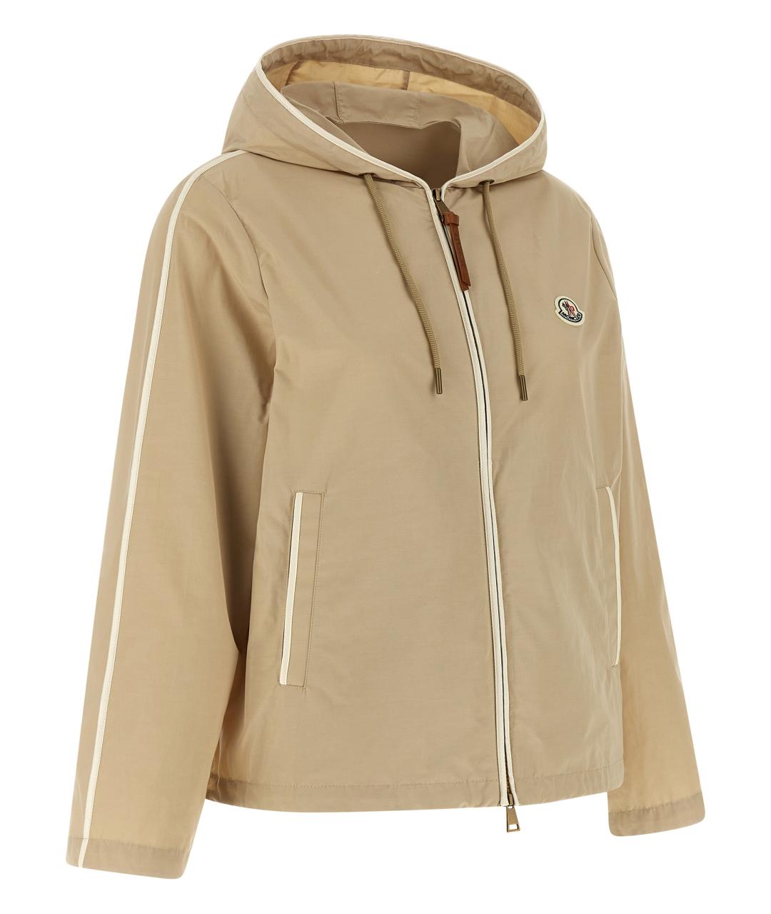MONCLER Бежевая полиэстеровая куртка, фото 3