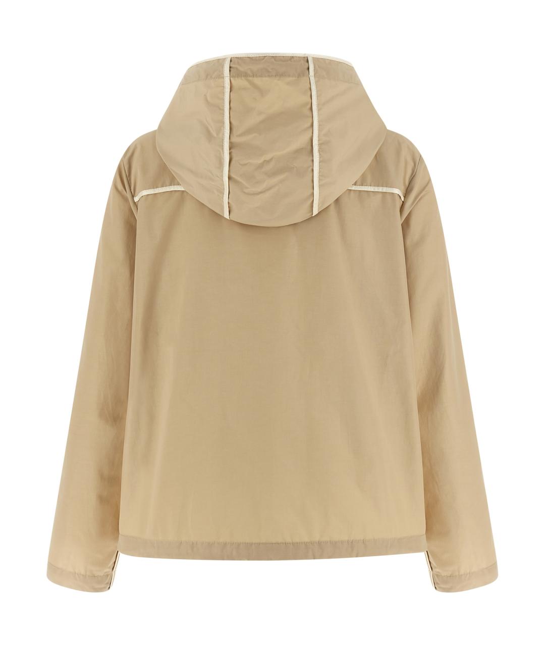 MONCLER Бежевая полиэстеровая куртка, фото 2