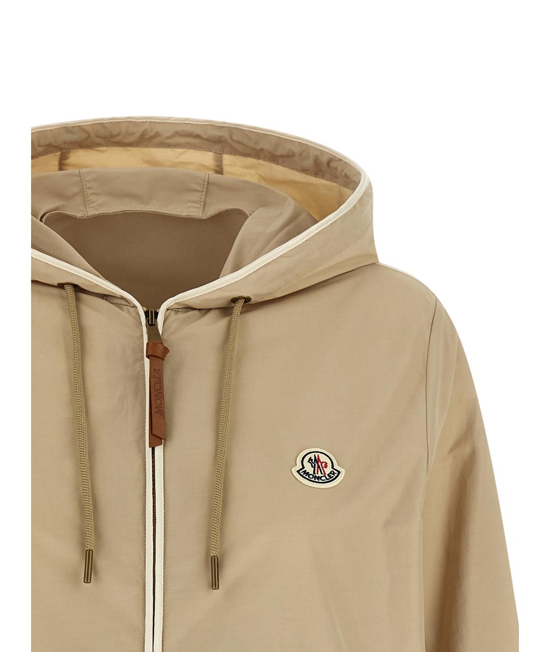 MONCLER Бежевая полиэстеровая куртка, фото 4